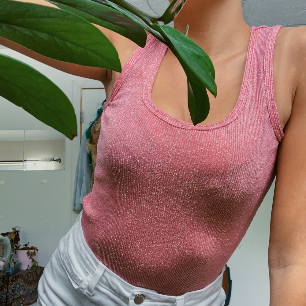 GUESS baby pink racerback tank top